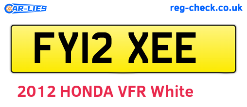 FY12XEE are the vehicle registration plates.