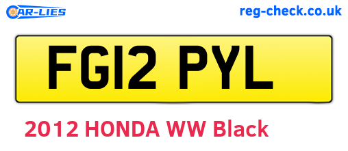 FG12PYL are the vehicle registration plates.