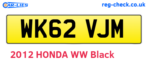 WK62VJM are the vehicle registration plates.