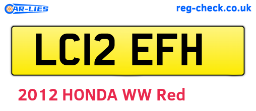 LC12EFH are the vehicle registration plates.