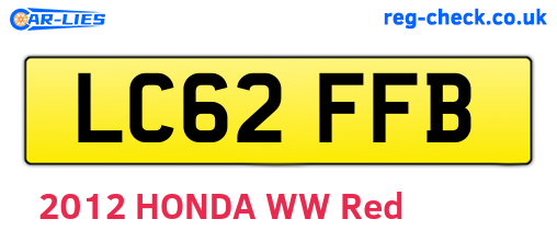 LC62FFB are the vehicle registration plates.