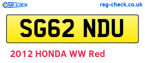 SG62NDU are the vehicle registration plates.
