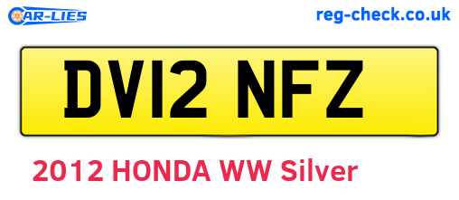 DV12NFZ are the vehicle registration plates.