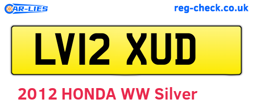 LV12XUD are the vehicle registration plates.