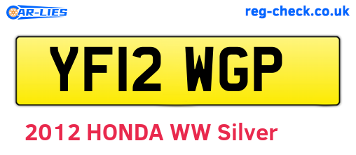 YF12WGP are the vehicle registration plates.