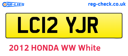 LC12YJR are the vehicle registration plates.
