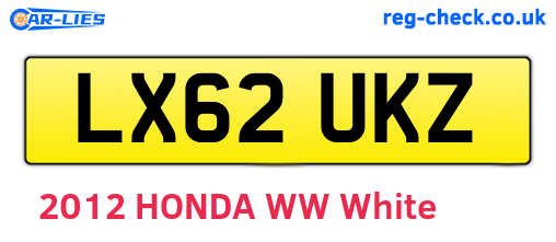 LX62UKZ are the vehicle registration plates.