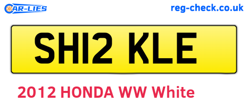 SH12KLE are the vehicle registration plates.