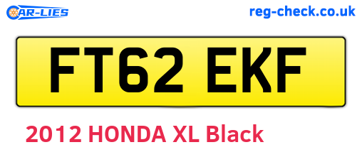 FT62EKF are the vehicle registration plates.
