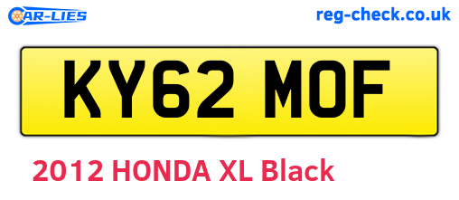 KY62MOF are the vehicle registration plates.