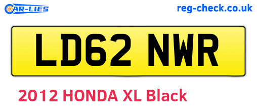 LD62NWR are the vehicle registration plates.
