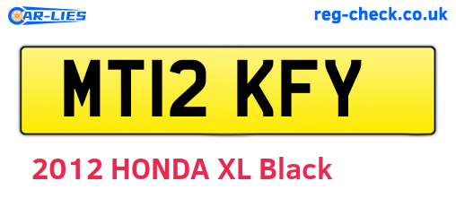 MT12KFY are the vehicle registration plates.