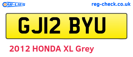 GJ12BYU are the vehicle registration plates.