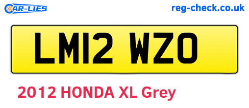LM12WZO are the vehicle registration plates.
