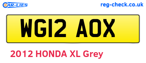 WG12AOX are the vehicle registration plates.