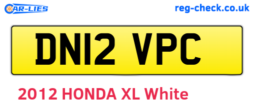 DN12VPC are the vehicle registration plates.