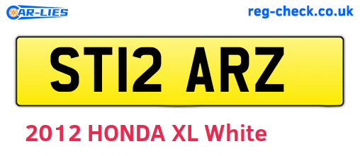 ST12ARZ are the vehicle registration plates.