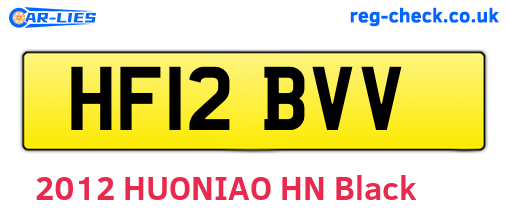 HF12BVV are the vehicle registration plates.