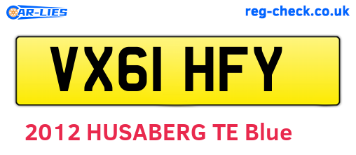 VX61HFY are the vehicle registration plates.