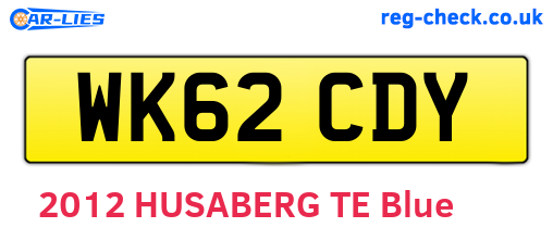 WK62CDY are the vehicle registration plates.