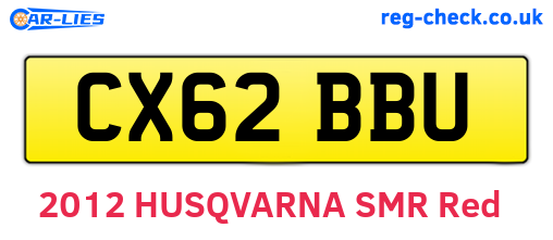 CX62BBU are the vehicle registration plates.