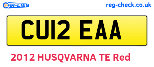 CU12EAA are the vehicle registration plates.