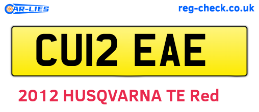 CU12EAE are the vehicle registration plates.