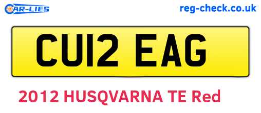 CU12EAG are the vehicle registration plates.