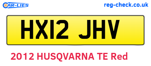 HX12JHV are the vehicle registration plates.