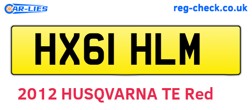HX61HLM are the vehicle registration plates.
