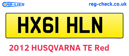 HX61HLN are the vehicle registration plates.