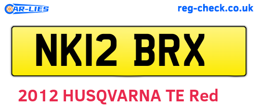 NK12BRX are the vehicle registration plates.