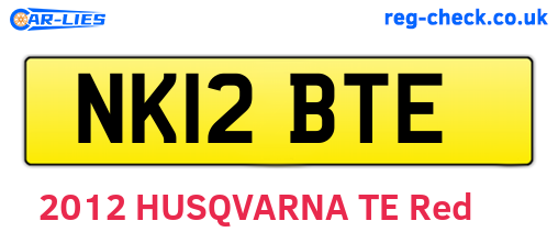 NK12BTE are the vehicle registration plates.