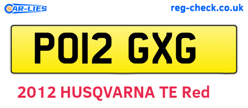 PO12GXG are the vehicle registration plates.