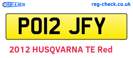 PO12JFY are the vehicle registration plates.