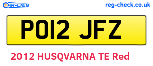 PO12JFZ are the vehicle registration plates.