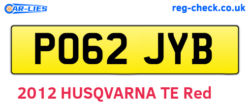PO62JYB are the vehicle registration plates.