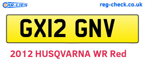 GX12GNV are the vehicle registration plates.