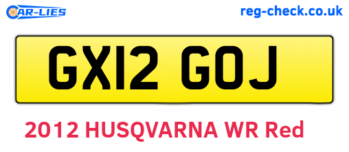 GX12GOJ are the vehicle registration plates.