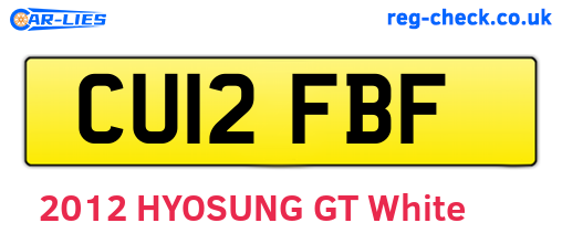 CU12FBF are the vehicle registration plates.
