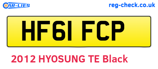 HF61FCP are the vehicle registration plates.