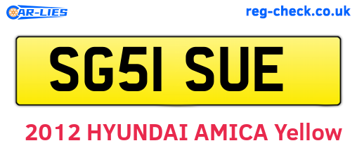 SG51SUE are the vehicle registration plates.