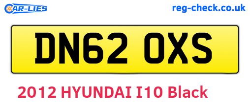 DN62OXS are the vehicle registration plates.