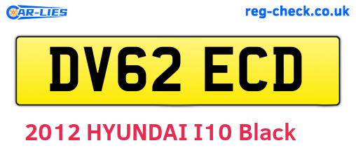 DV62ECD are the vehicle registration plates.