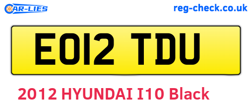 EO12TDU are the vehicle registration plates.