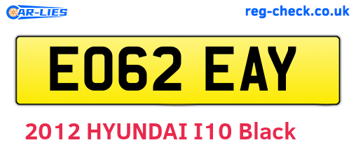 EO62EAY are the vehicle registration plates.