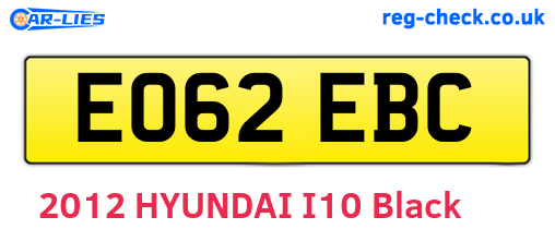 EO62EBC are the vehicle registration plates.