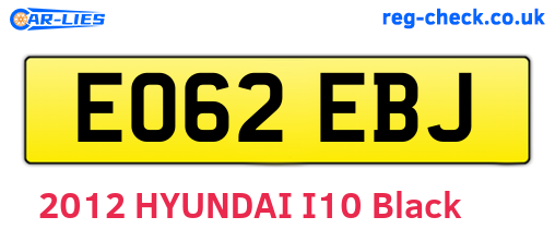 EO62EBJ are the vehicle registration plates.