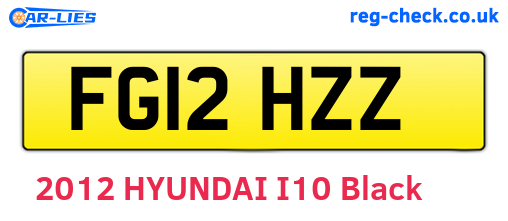 FG12HZZ are the vehicle registration plates.
