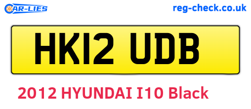HK12UDB are the vehicle registration plates.